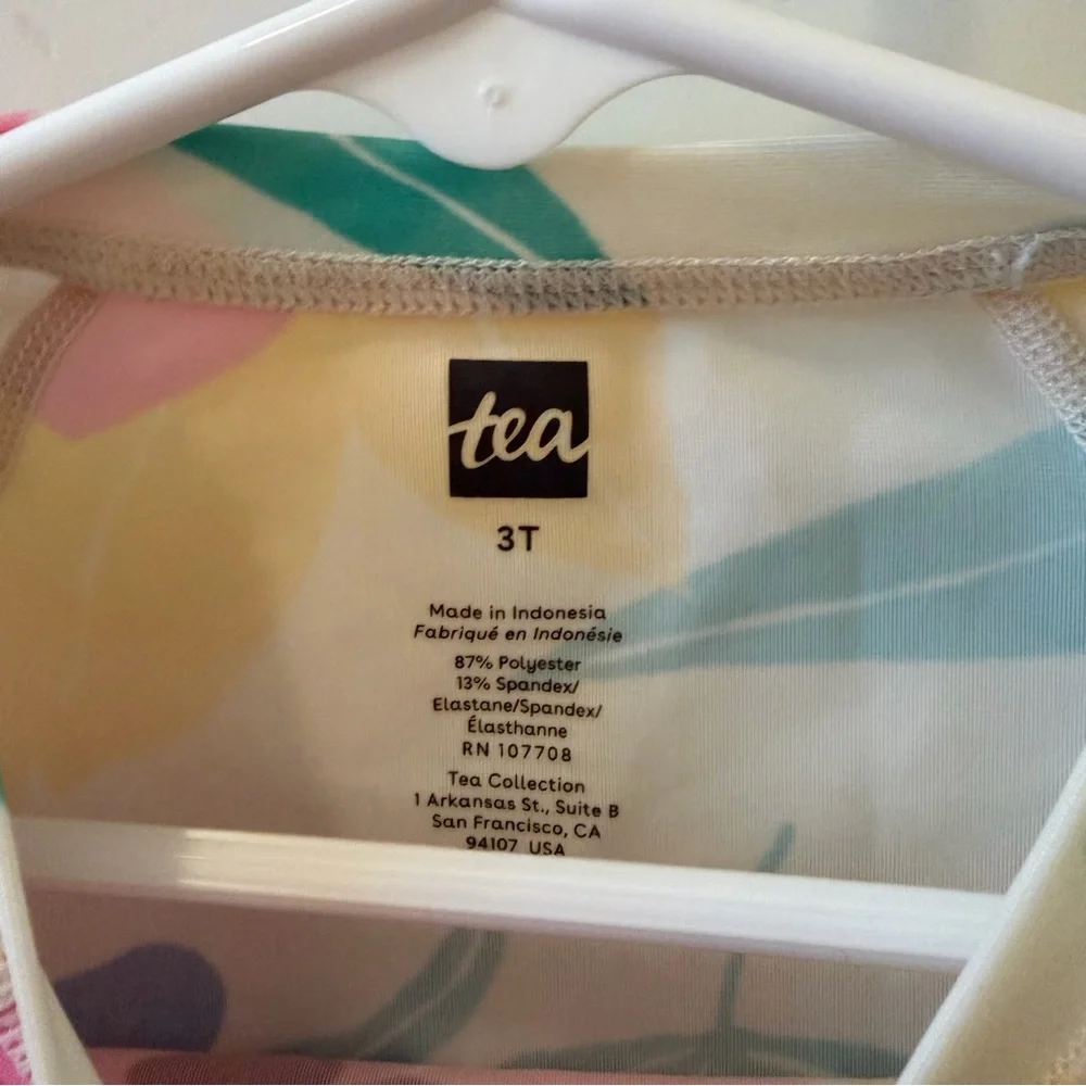 Tea Collection 3T Floral Rashguard Top - Picture 3 of 3